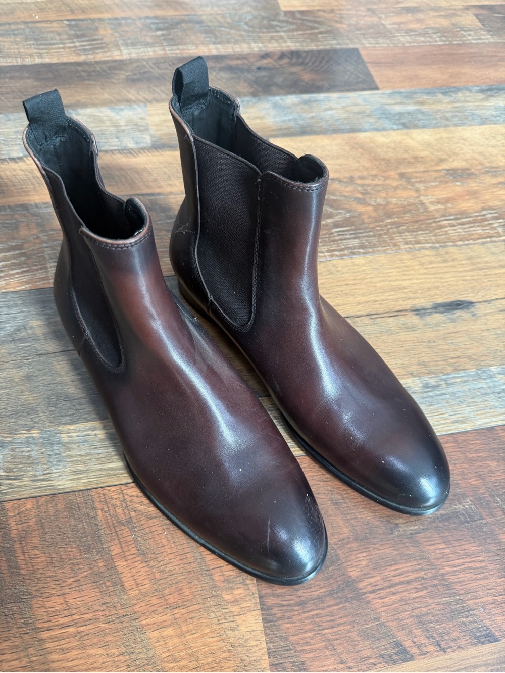 Men's Chukka Chelsea Boots in Dark Brown Leather